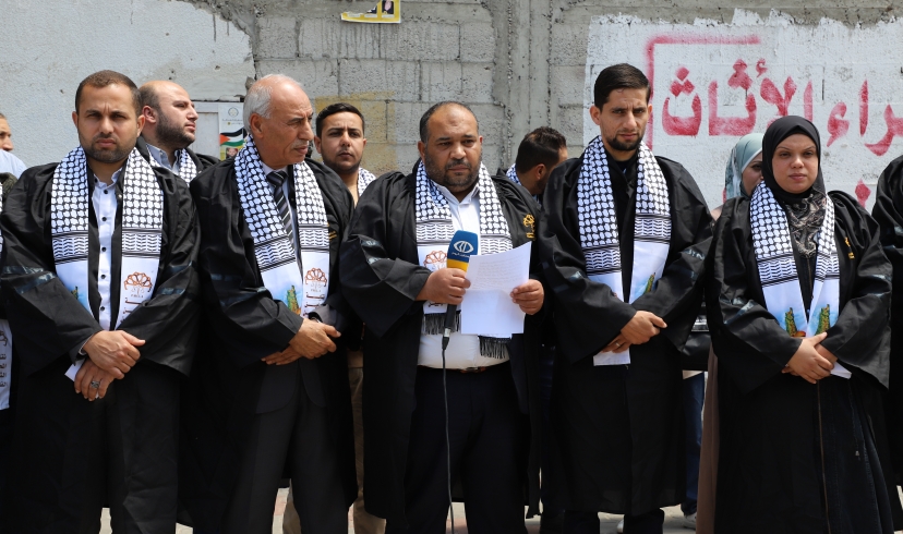 نقابة المحامين الشرعيين الفلسطينيين تنظم وقفة تضامنية لروح الشهيد الشيخ خضر عدنان